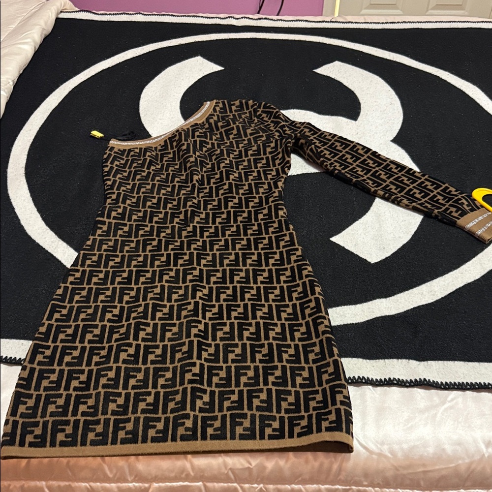 Fendi Black and Brown Patterned